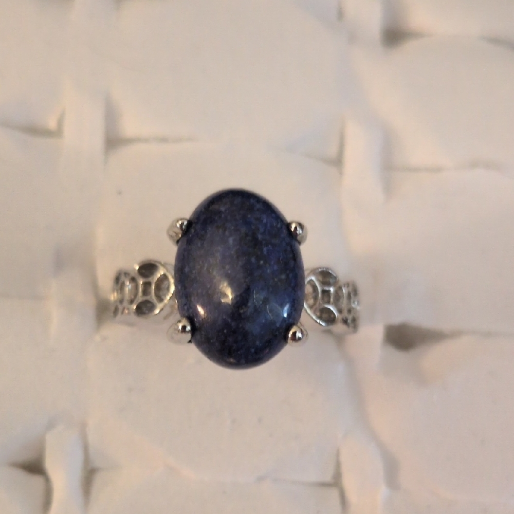Kohl's Silver Ring with Midnight Blue Stone